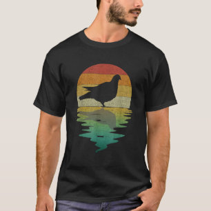 Vogel Duif Silhouet Zonsondergang Retro Vintage 70 T-shirt