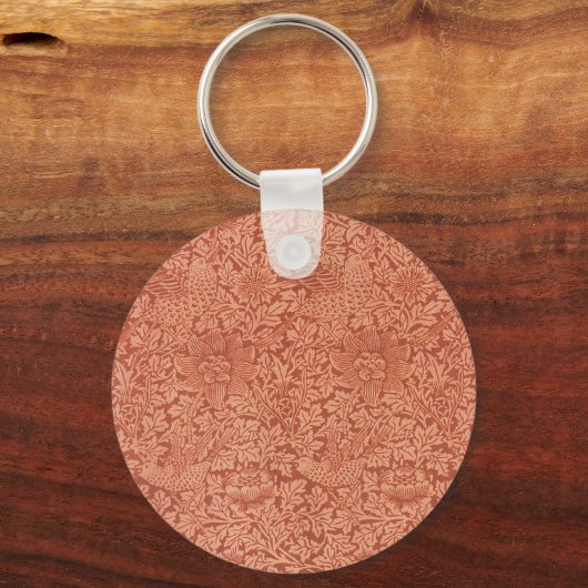 Vogel en Anemone van William Morris,  Natuur Sleutelhanger (Achterkant)