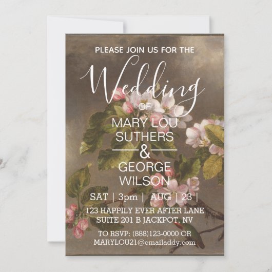 Vogel en appel-bloesems kaart (Voorkant)