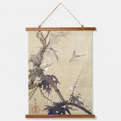 Vogel en Bamboe Boom, Kiitsu, Inkt Schilderen Hangend Wandkleed (Voorkant)