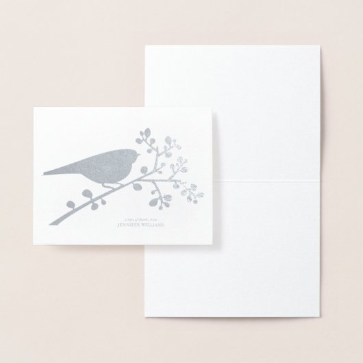 Vogel en bessen "Dank u" Folie Kaarten (Display)