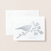 Vogel en bessen "Dank u" Folie Kaarten (Voorkant met envelop)