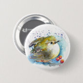 Vogel en bessen ronde button 5,7 cm (Voorkant /achterkant)