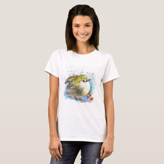 Vogel en bessen t-shirt (Voorkant volledig)