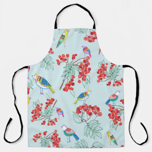 Vogel- en bessenpatroonontwerp. schort