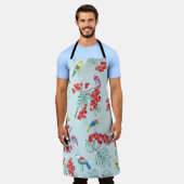 Vogel- en bessenpatroonontwerp. schort (Gedragen)