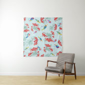Vogel- en bessenpatroonontwerp. wandkleed (In Situ (horizontaal))