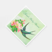 Vogel- en bloeiende tak party servetten (Hoek)