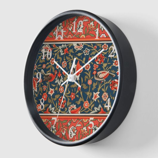 Vogel en bloem Perzisch blauw rood patroon (Hoek)