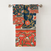 Vogel en bloem Perzisch blauw rood patroon Bad Handdoek (Insitu)