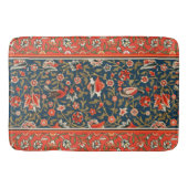 Vogel en bloem Perzisch blauw rood patroon Badmat (Voorkant)