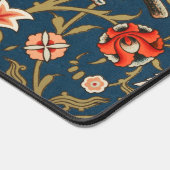 Vogel en bloem Perzisch blauw rood patroon Bureaumat (Hoek)