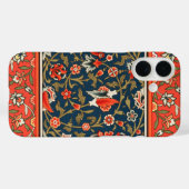 Vogel en bloem Perzisch blauw rood patroon Case-Mate iPhone Case (Achterkant (horizontaal))