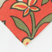 Vogel en bloem Perzisch blauw rood patroon Fleece Deken (Hoek)