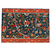 Vogel en bloem Perzisch blauw rood patroon Groot Cadeauzakje (Achterkant)