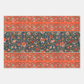 Vogel en bloem Perzisch blauw rood patroon Inpakpapier Vel (Voorkant 3)