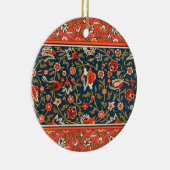 Vogel en bloem Perzisch blauw rood patroon Keramisch Ornament (Rechts)
