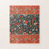 Vogel en bloem Perzisch blauw rood patroon Legpuzzel (Verticaal)