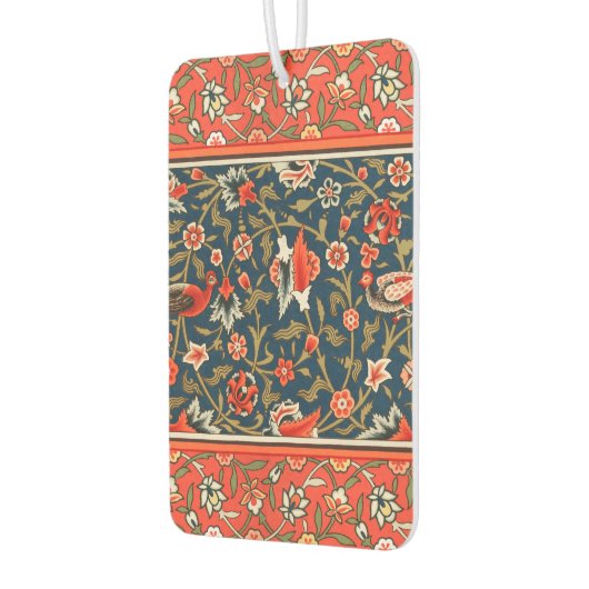 Vogel en bloem Perzisch blauw rood patroon Luchtverfrisser (Links)