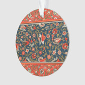 Vogel en bloem Perzisch blauw rood patroon Ornament (voorkant)