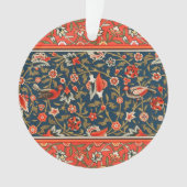 Vogel en bloem Perzisch blauw rood patroon Ornament (voorkant)