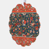 Vogel en bloem Perzisch blauw rood patroon Ornament Kaart (Links)