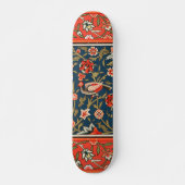 Vogel en bloem Perzisch blauw rood patroon Persoonlijk Skateboard (Voorkant)