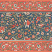 Vogel en bloem Perzisch blauw rood patroon Sticker (Voorkant)