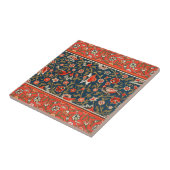 Vogel en bloem Perzisch blauw rood patroon Tegeltje (Zijkant)