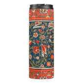 Vogel en bloem Perzisch blauw rood patroon Thermosbeker (Achterkant)