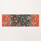 Vogel en bloem Perzisch blauw rood patroon Yogamat (Achterkant (horizontaal))