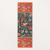Vogel en bloem Perzisch blauw rood patroon Yogamat (Voorkant)