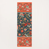 Vogel en bloem Perzisch blauw rood patroon Yogamat (Achterkant)