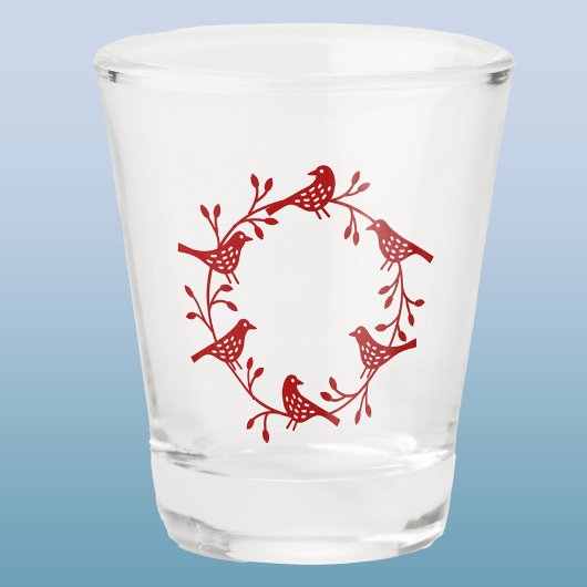 Vogel en bloem Scandinavische krans Shot Glas