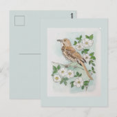 Vogel en bloem van de staat Georgia  Briefkaart (Voorkant / Achterkant)