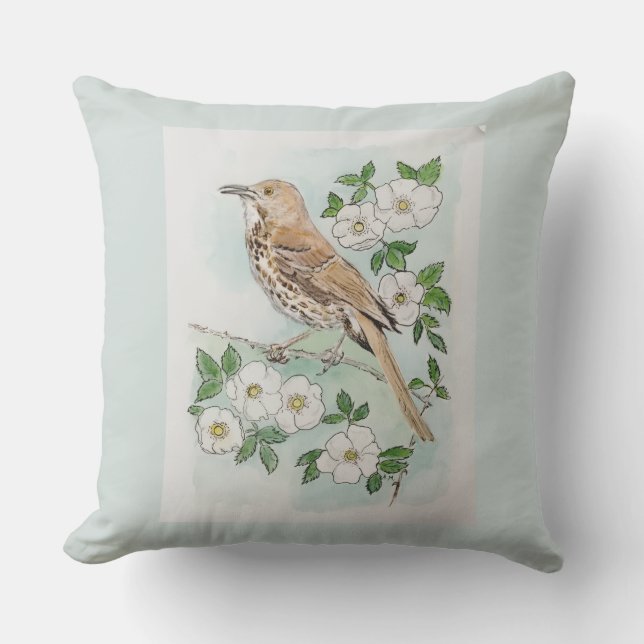 Vogel en bloem van de staat Georgia  Kussen (Voorkant)