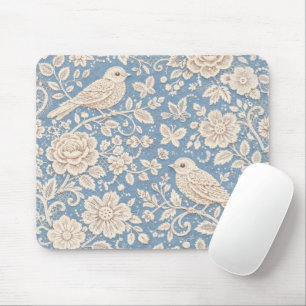 Vogel- en bloemchinoiserie naadloos patroon muismat