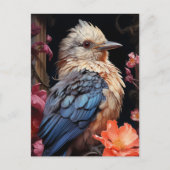 Vogel en bloemen briefkaart (Voorkant)