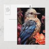 Vogel en bloemen briefkaart (Voorkant / Achterkant)