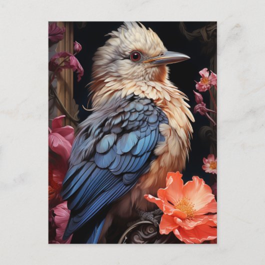 Vogel en bloemen briefkaart (Voorkant)