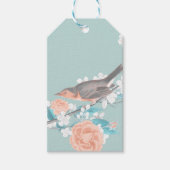 Vogel en bloemen cadeaulabel (Voorkant)