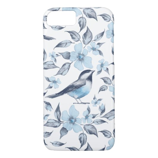 Vogel en bloemen Case-Mate iPhone case (Achterkant)