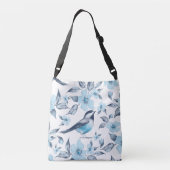 Vogel en bloemen crossbody tas (Achterkant)