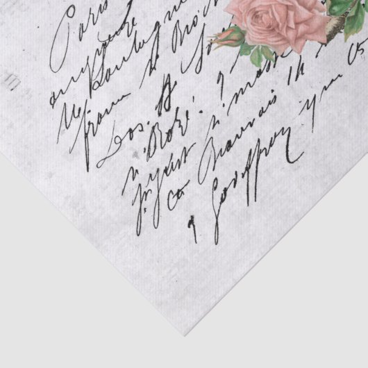 vogel en bloemen Ephemera Tissuepapier (Detail)