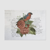  vogel en bloemen Ephemera Tissuepapier (Voorkant)