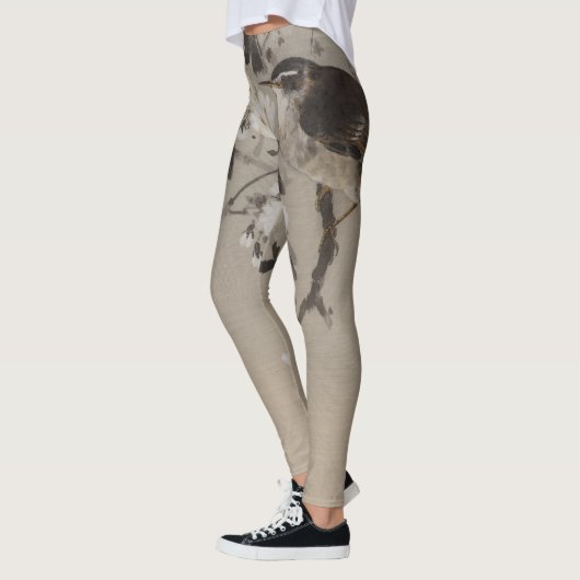 VOGEL EN BLOEMEN GEDRUKTE LEGGINGS (Links)