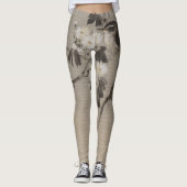 VOGEL EN BLOEMEN GEDRUKTE LEGGINGS (Voorkant)