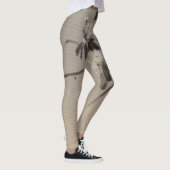 VOGEL EN BLOEMEN GEDRUKTE LEGGINGS (Rechts)