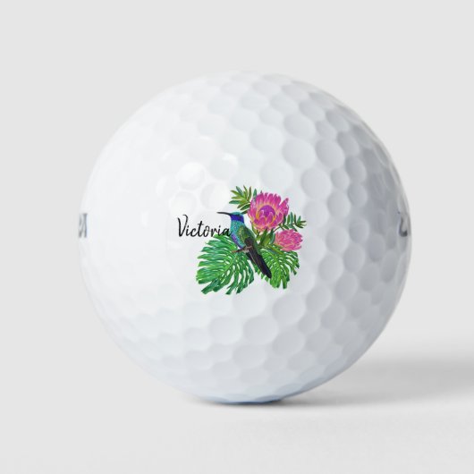 Vogel en bloemen golfballen (Voorkant)