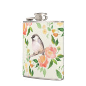 Vogel en bloemen heupfles (Links)